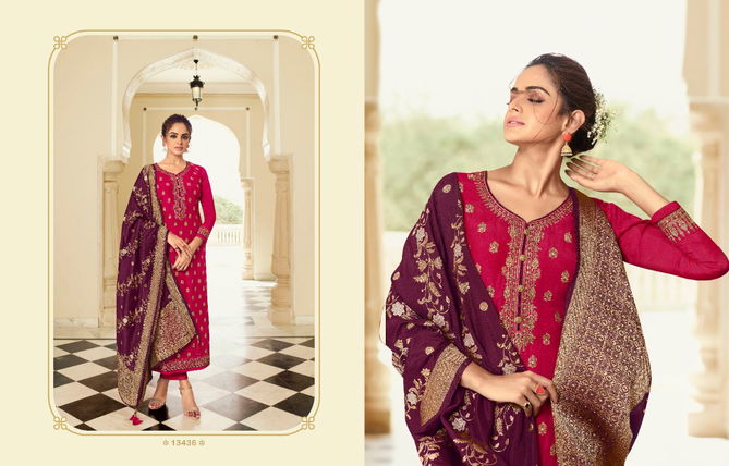 Kainaat By Zisa Dola Jacquard Embroidery Designer Salwar Suits Wholesale Online
